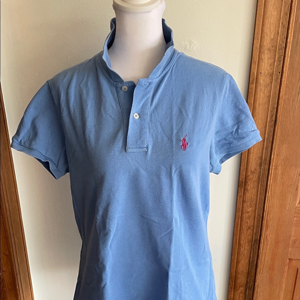 RALPH LAUREN Blue Label Light Blue The Skinny Polo Shirt L